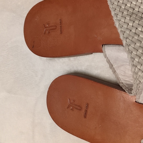Frye Leather Slides sz 8.5 off white - Picture 8 of 9